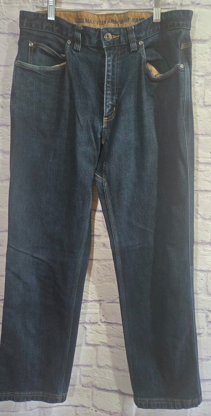 Duluth Trading Co Blue Coolmax Flex Ballroom Jeans 32 X 32 Straight Leg